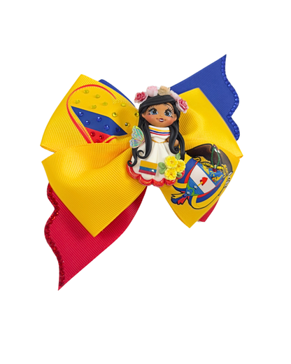 Colombia Hair Bow With Clay Doll