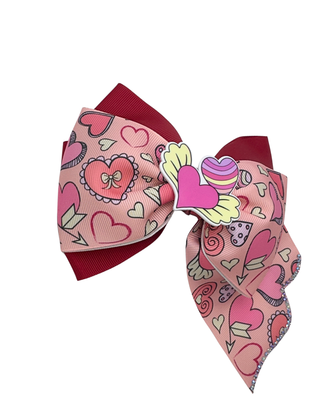 Coquette Hearts Hair Bow