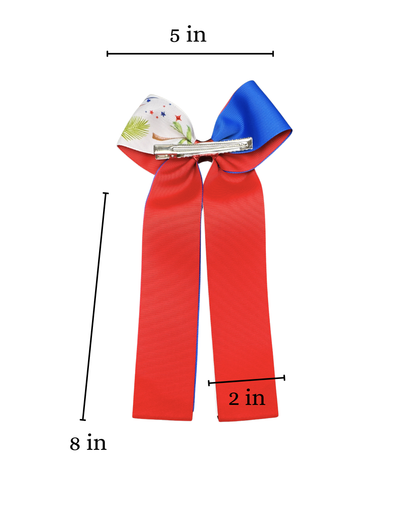 Dominican Republic Hair Bow - Mi Tierra Long Tail Edition