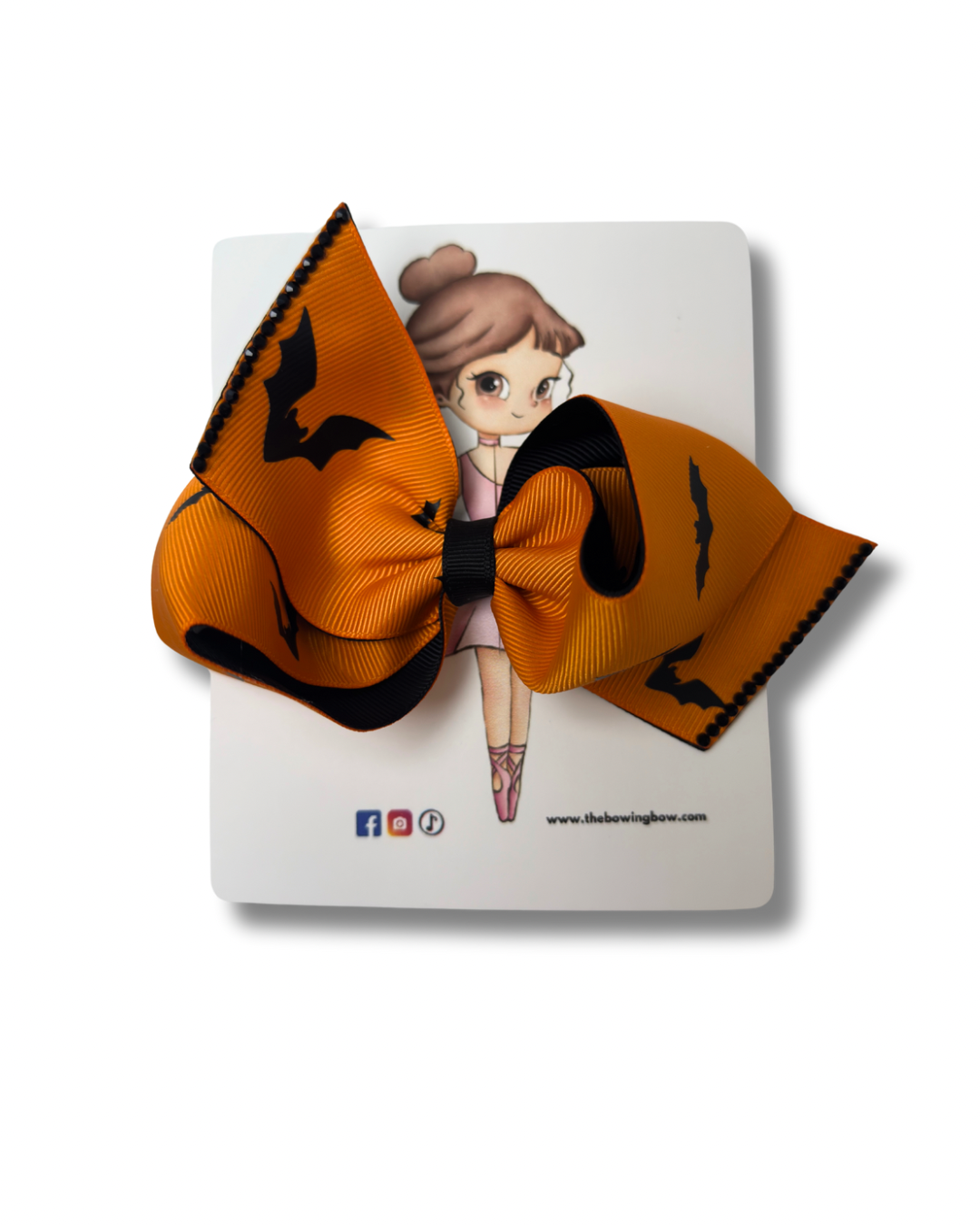 Batty Halloween Hair Bow - Orange Glow Edition