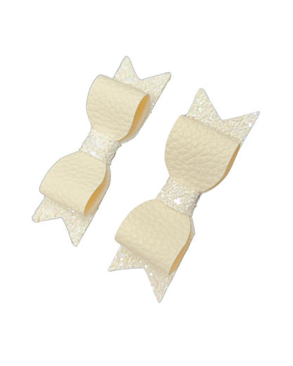 Bunny Set Faux Leather Hair Bow