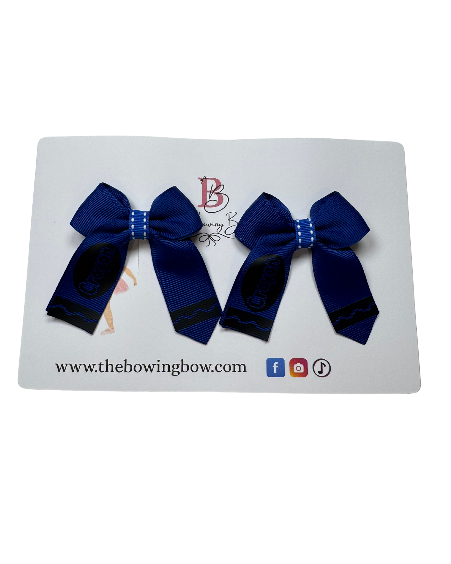 Crayon Style Hair Bow Mini Size
