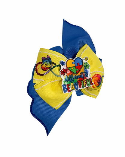 Autism Awareness Hair Bow