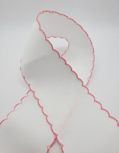 Moonstitch  white / pink edge