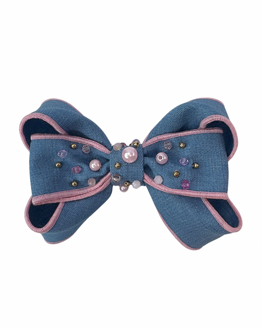 Denim Sapphire Bow