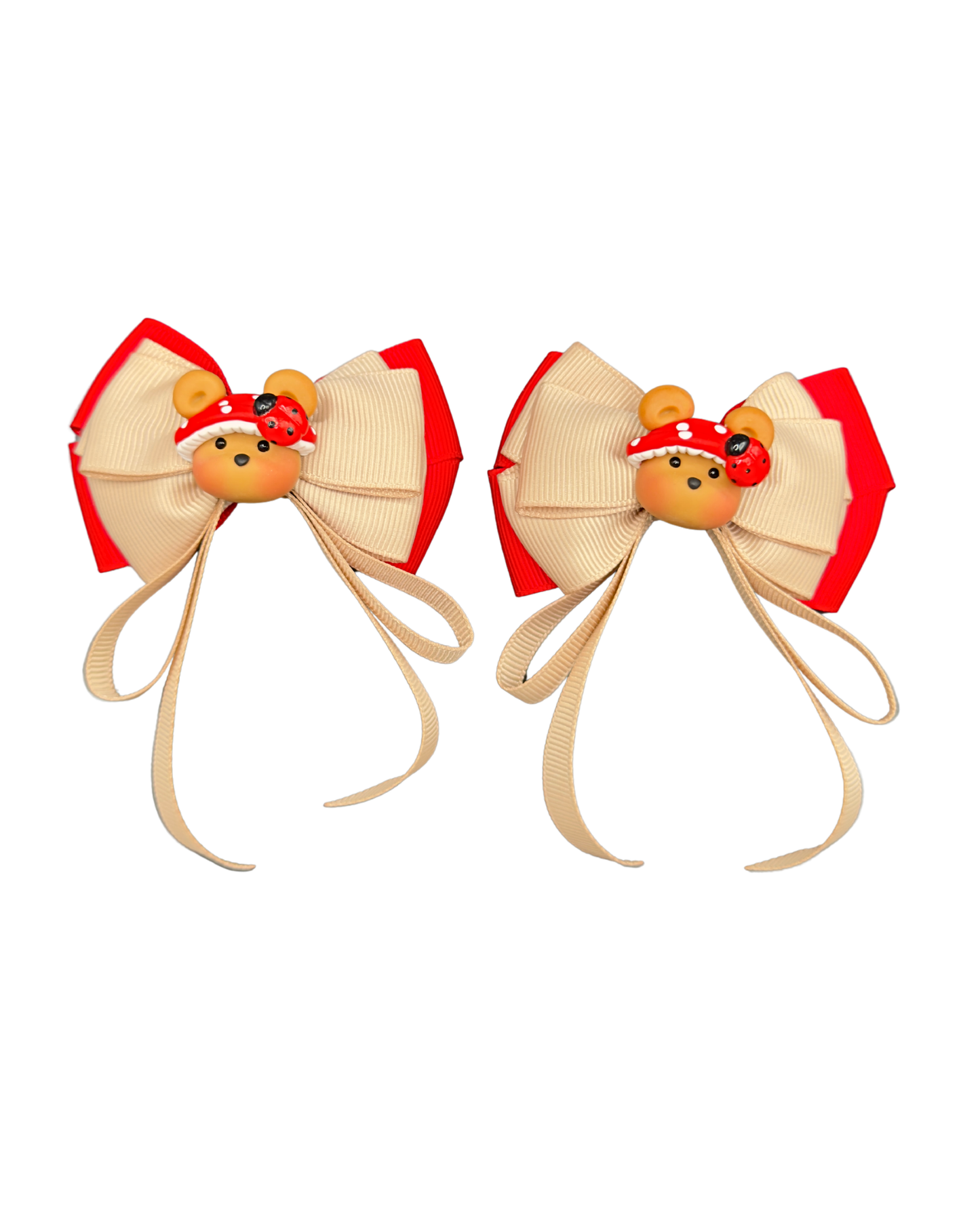 Ladybug Bear Bow Set