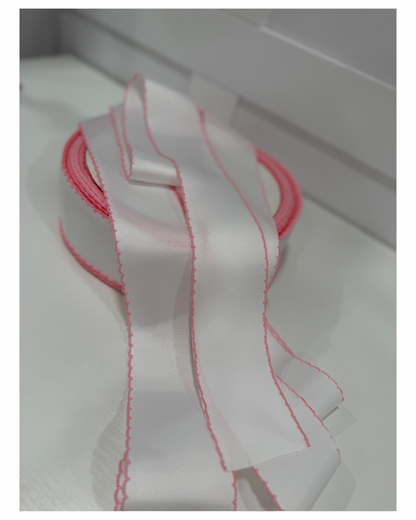 Moonstitch  white / pink edge
