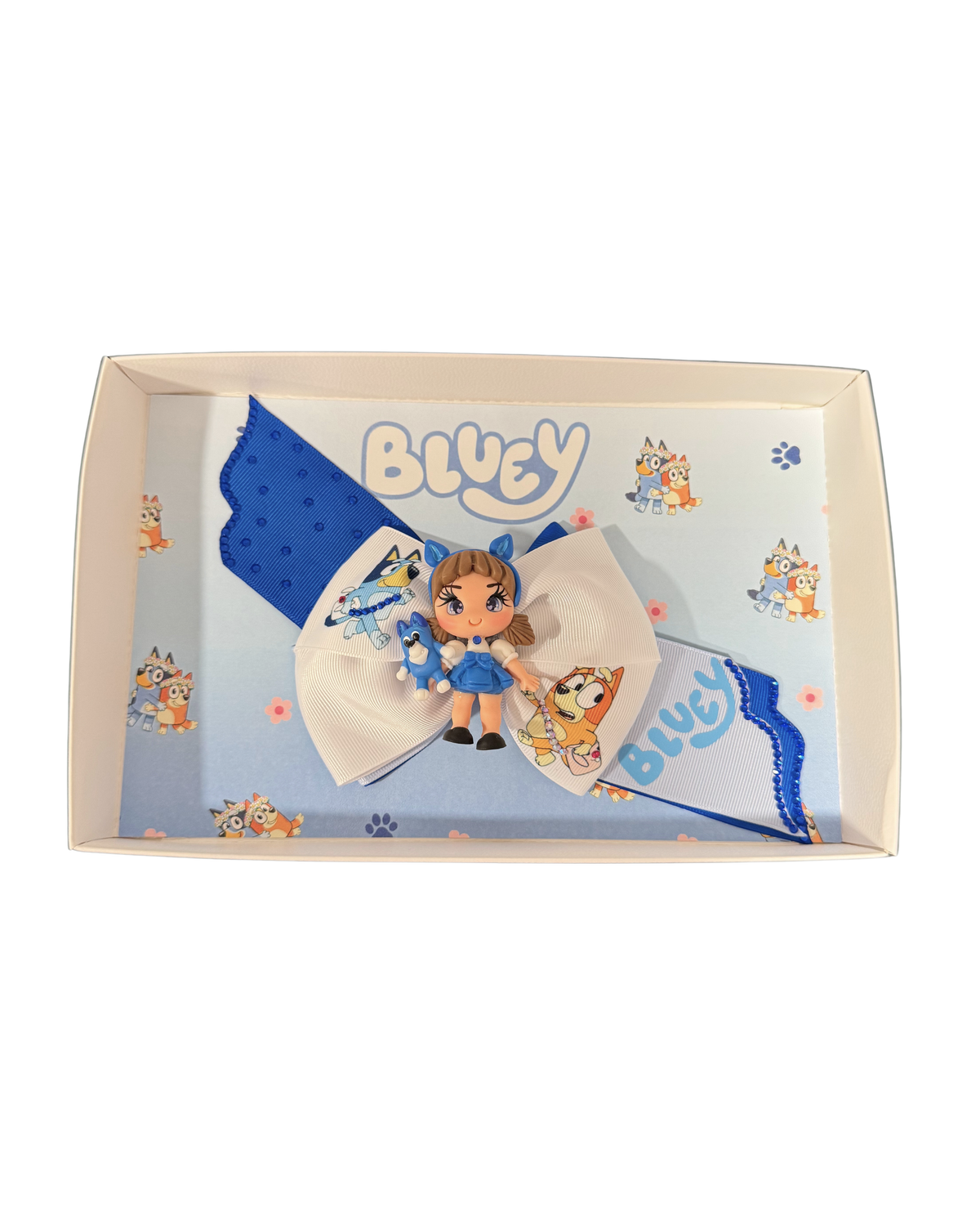 Blue Doll Hair Bow by The Bowing Bow