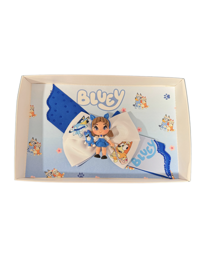 Blue Doll Hair Bow by The Bowing Bow
