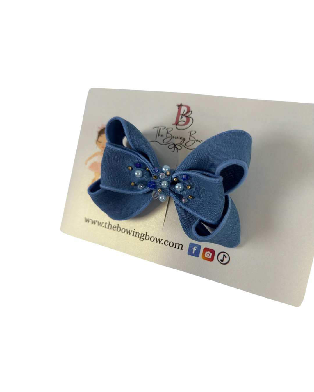 Denim Sapphire Bow