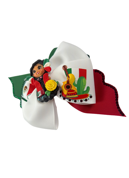 Mexican Hair Bow With Clay Doll