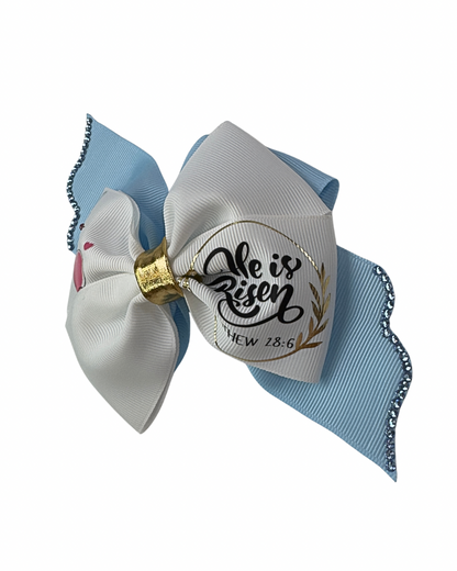 Christian Hair Bow (He is Risen)