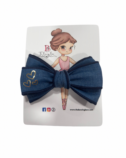 Denim Heartfelt Bow