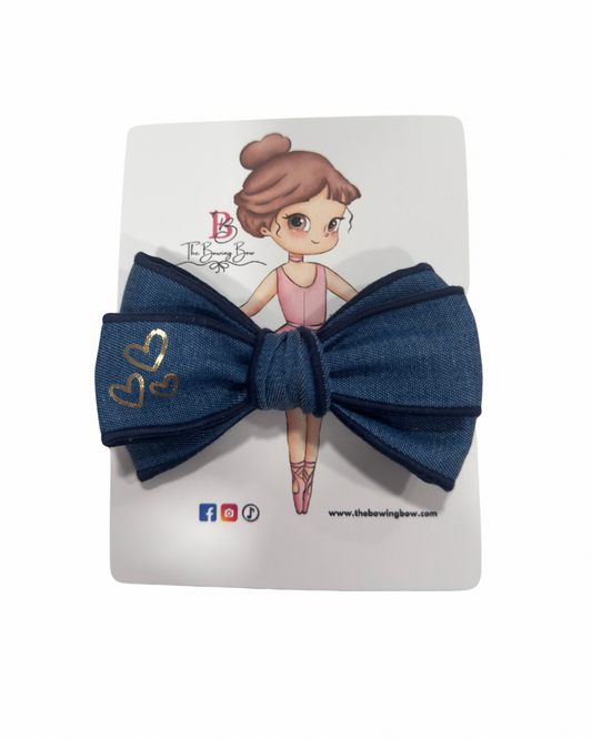 Denim Heartfelt Bow