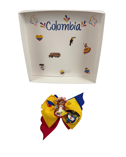 Colombia Hair Bow With Clay Doll