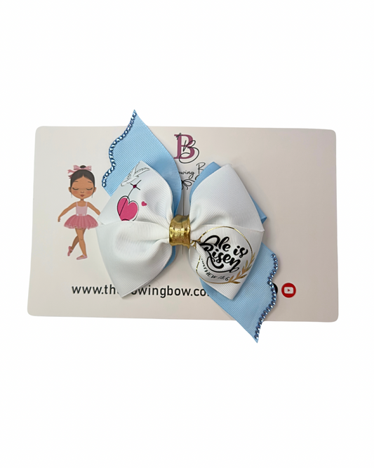 Christian Hair Bow (He is Risen)