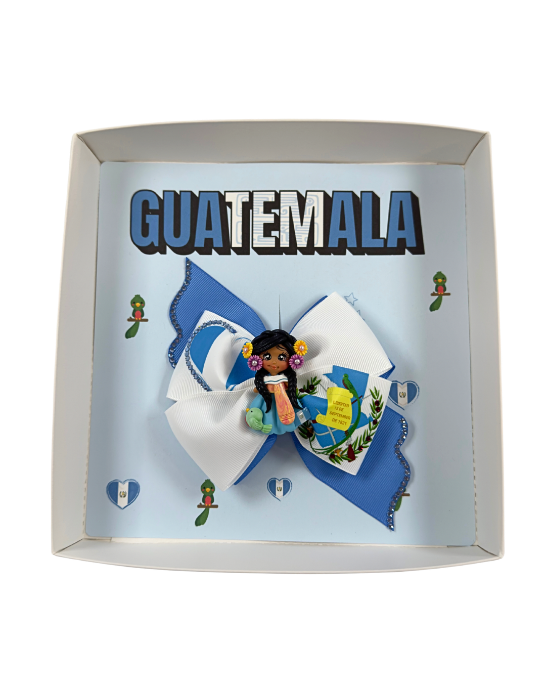 Guatemala Hair Bow With Clay Doll