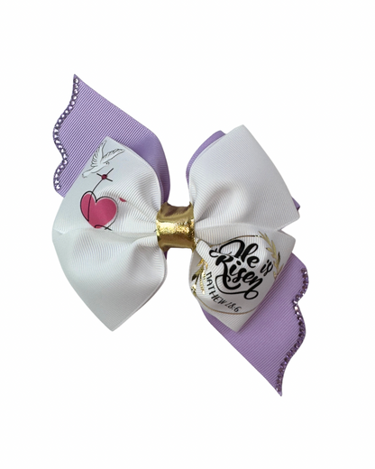 Christian Hair Bow (He is Risen)