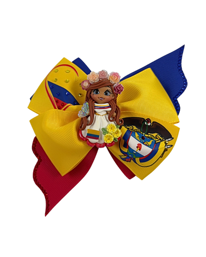 Colombia Hair Bow With Clay Doll