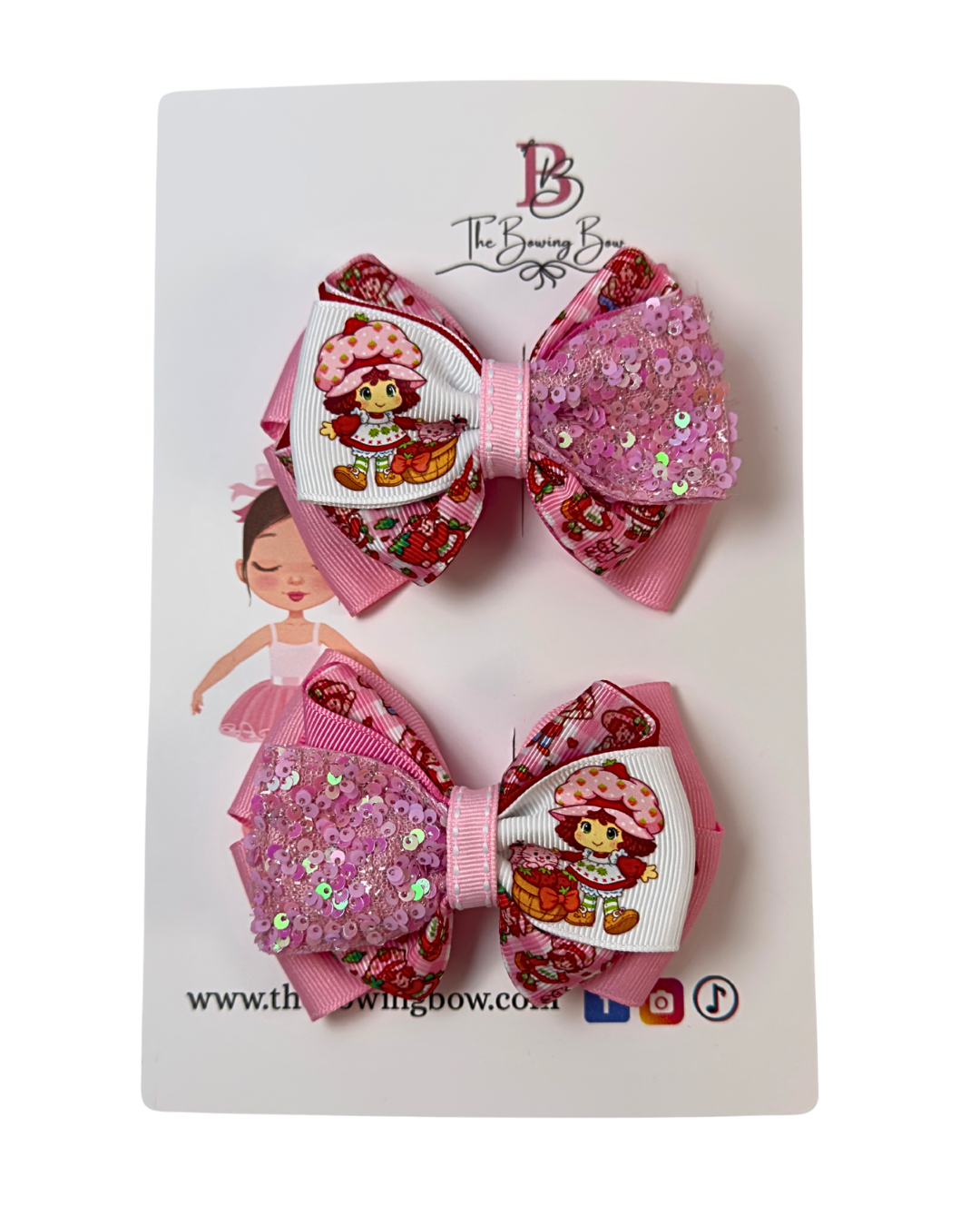 Strawberries and Sequins Hair Bow