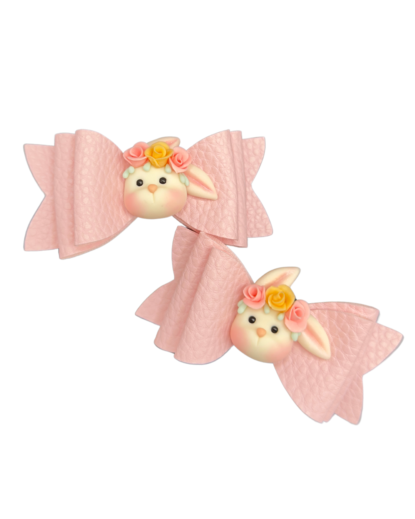 Bunny Set Faux Leather Hair Bow