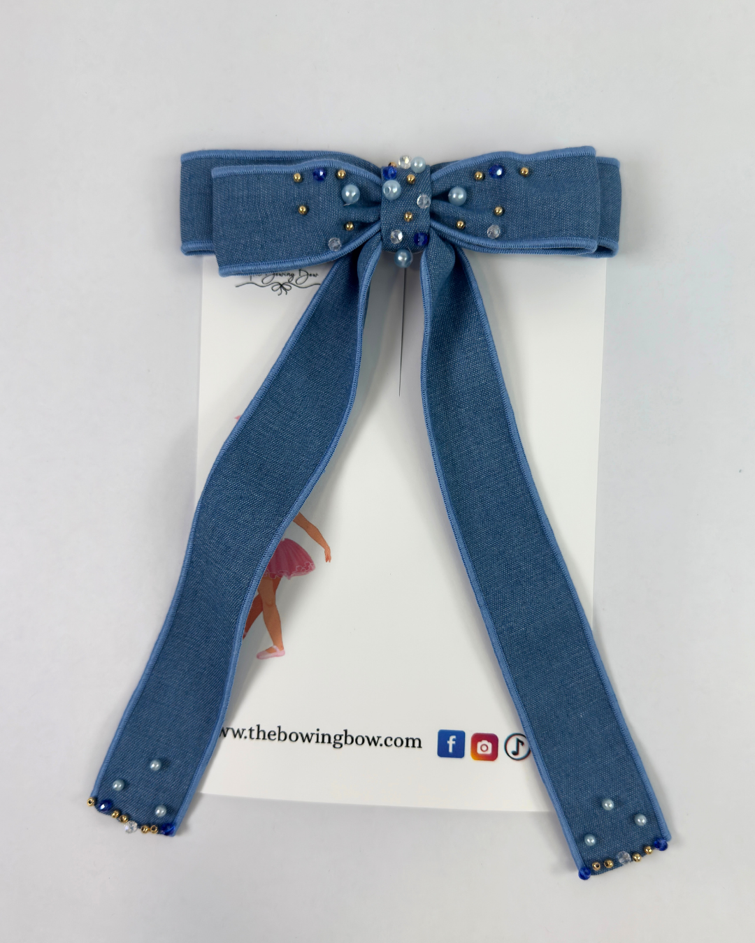 Denim Gem Bows
