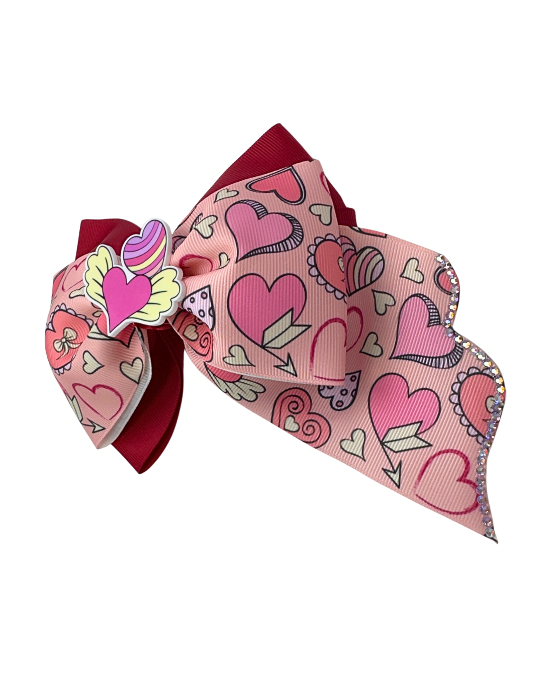 Coquette Hearts Hair Bow