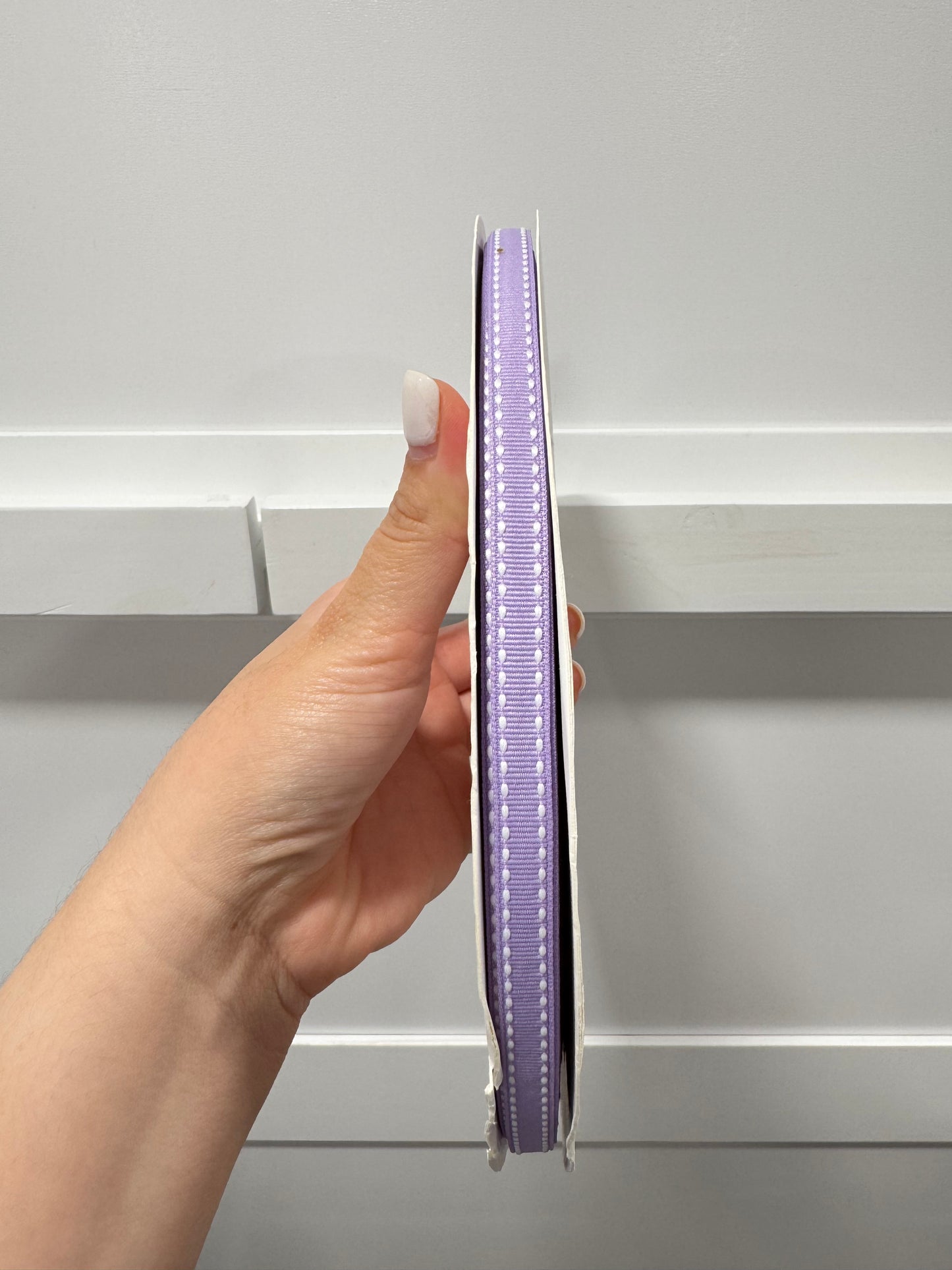 White jump point grossgrain ribbon 3/8
