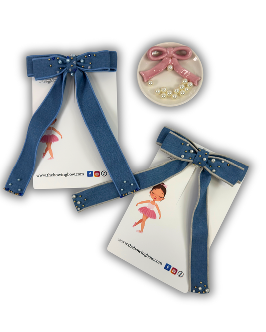 Denim Gem Bows