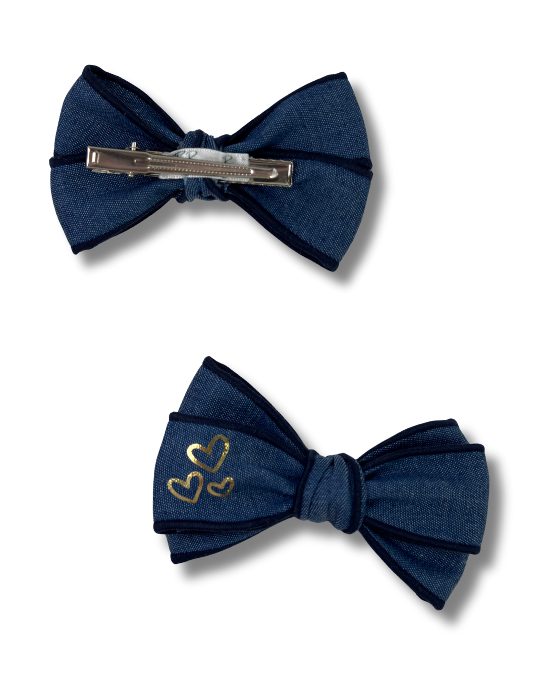 Denim Heartfelt Bow