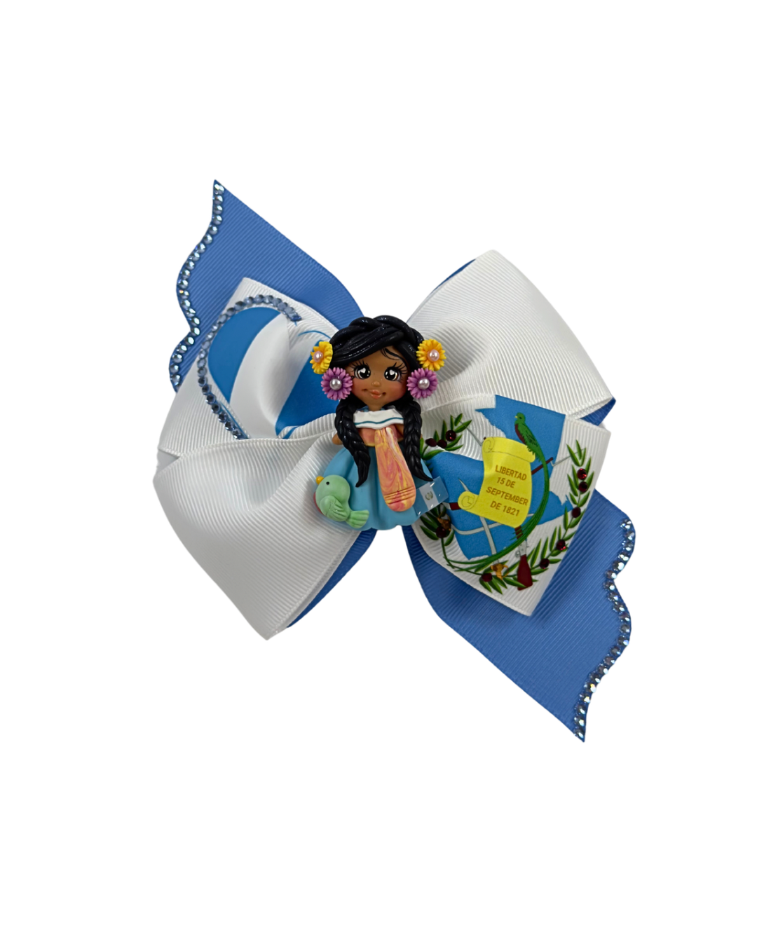 Guatemala Hair Bow With Clay Doll