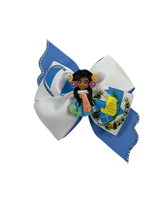 Guatemala Hair Bow With Clay Doll