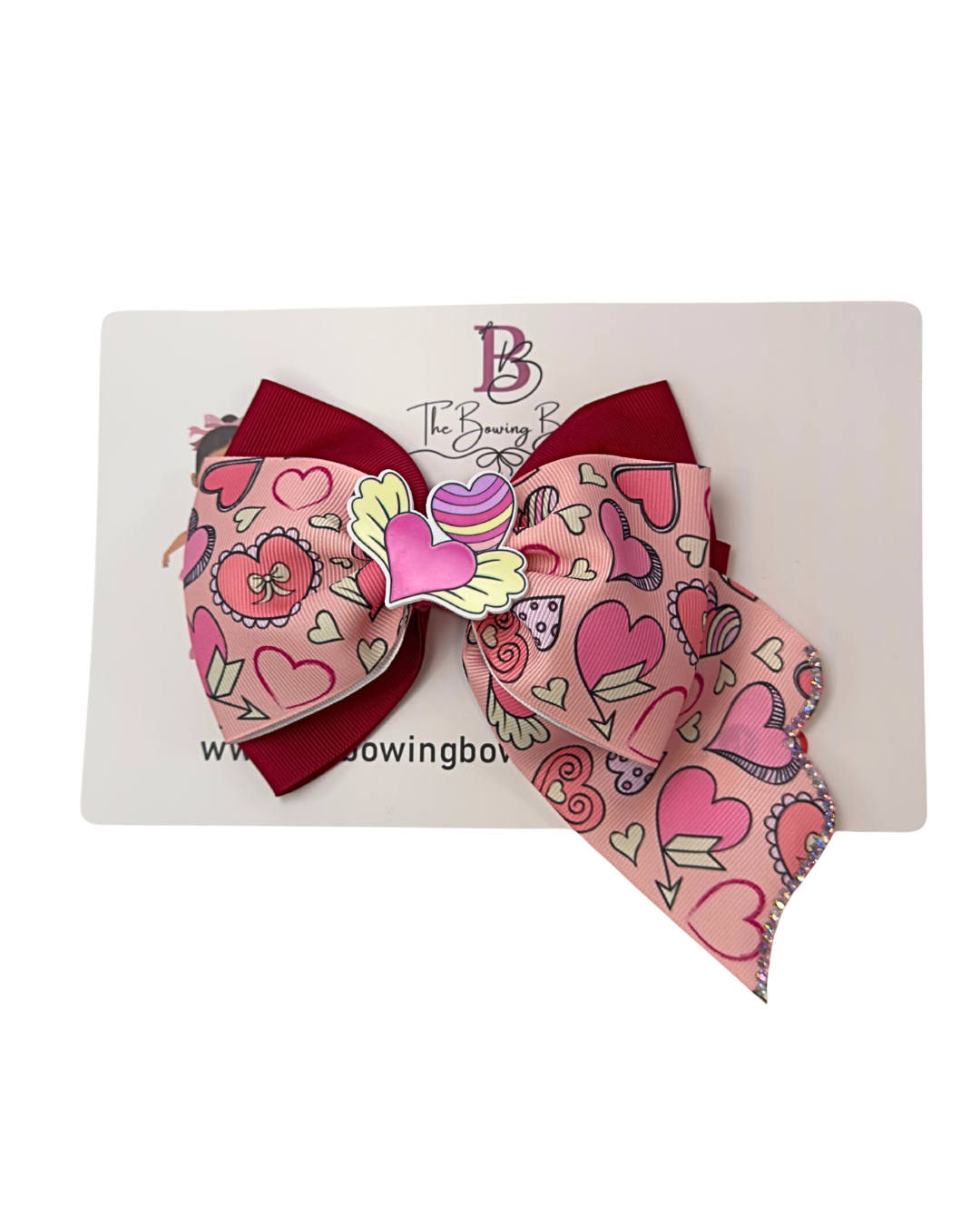 Coquette Hearts Hair Bow