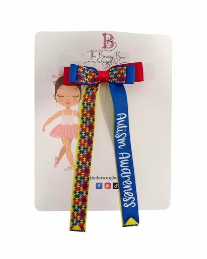 Autism Awareness Hair Bow