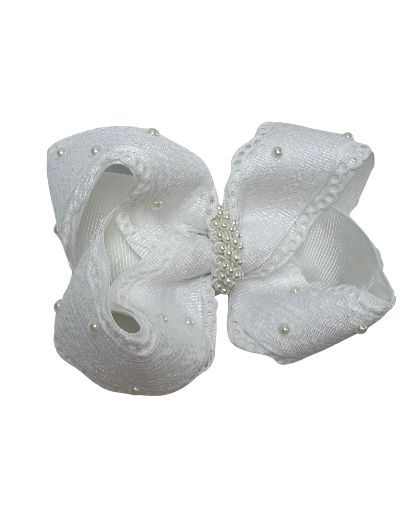 White Lace Elegant Boutique Hair Bow