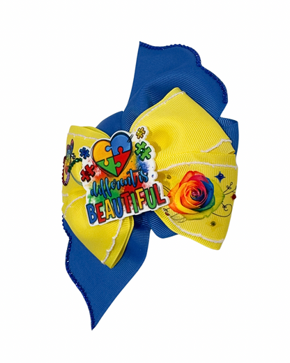 Autism Awareness Hair Bow