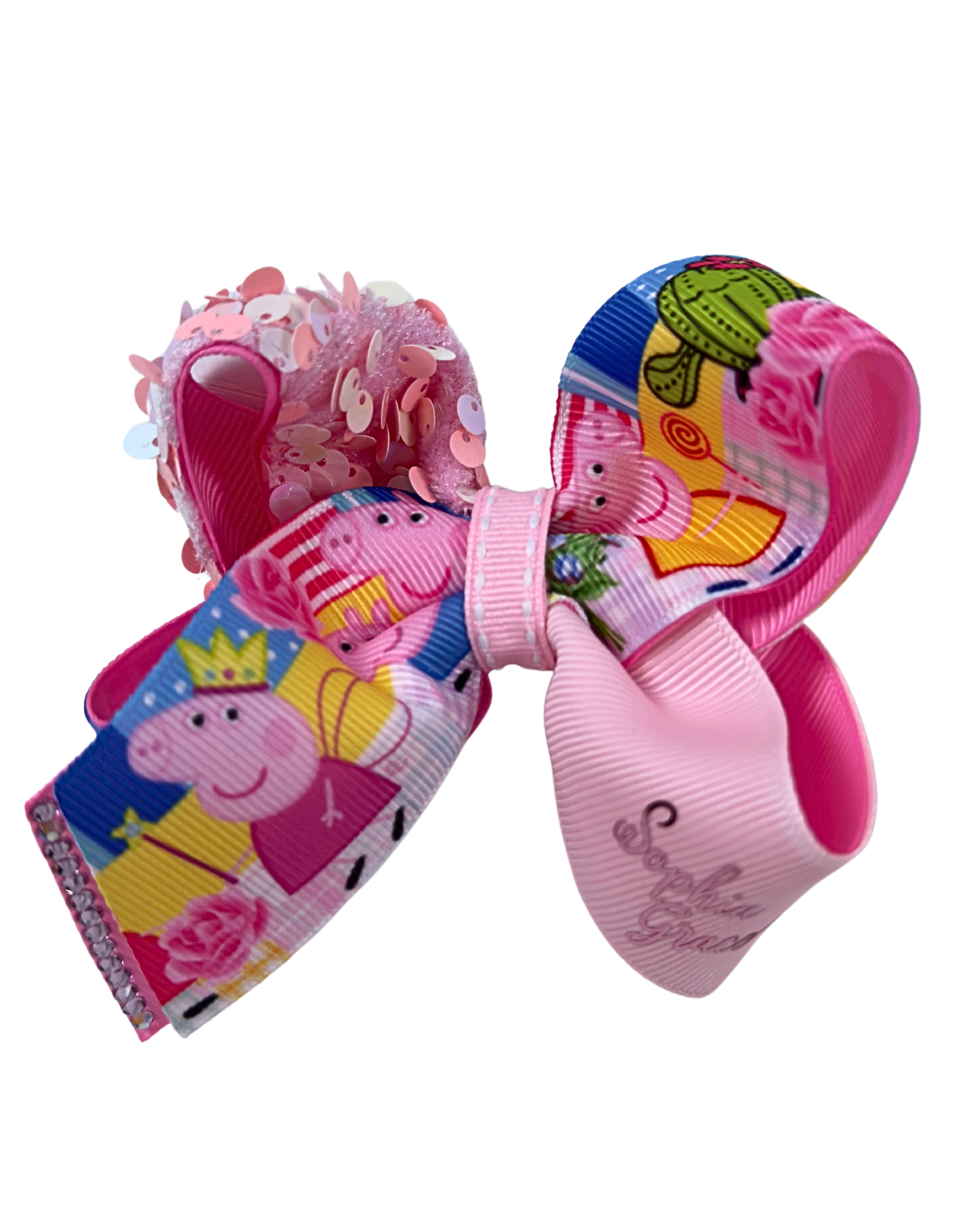 Custom peppa Hair Bow