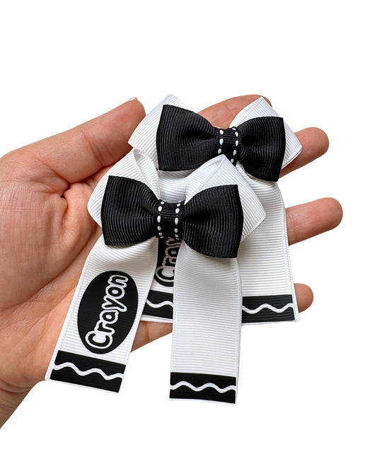 Crayon Style Hair Bow Mini Size