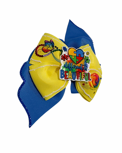 Autism Awareness Hair Bow