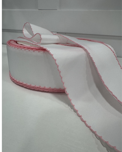 Moonstitch  white / pink edge