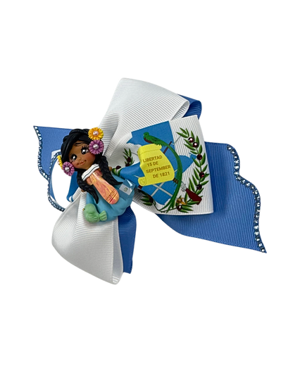 Guatemala Hair Bow With Clay Doll