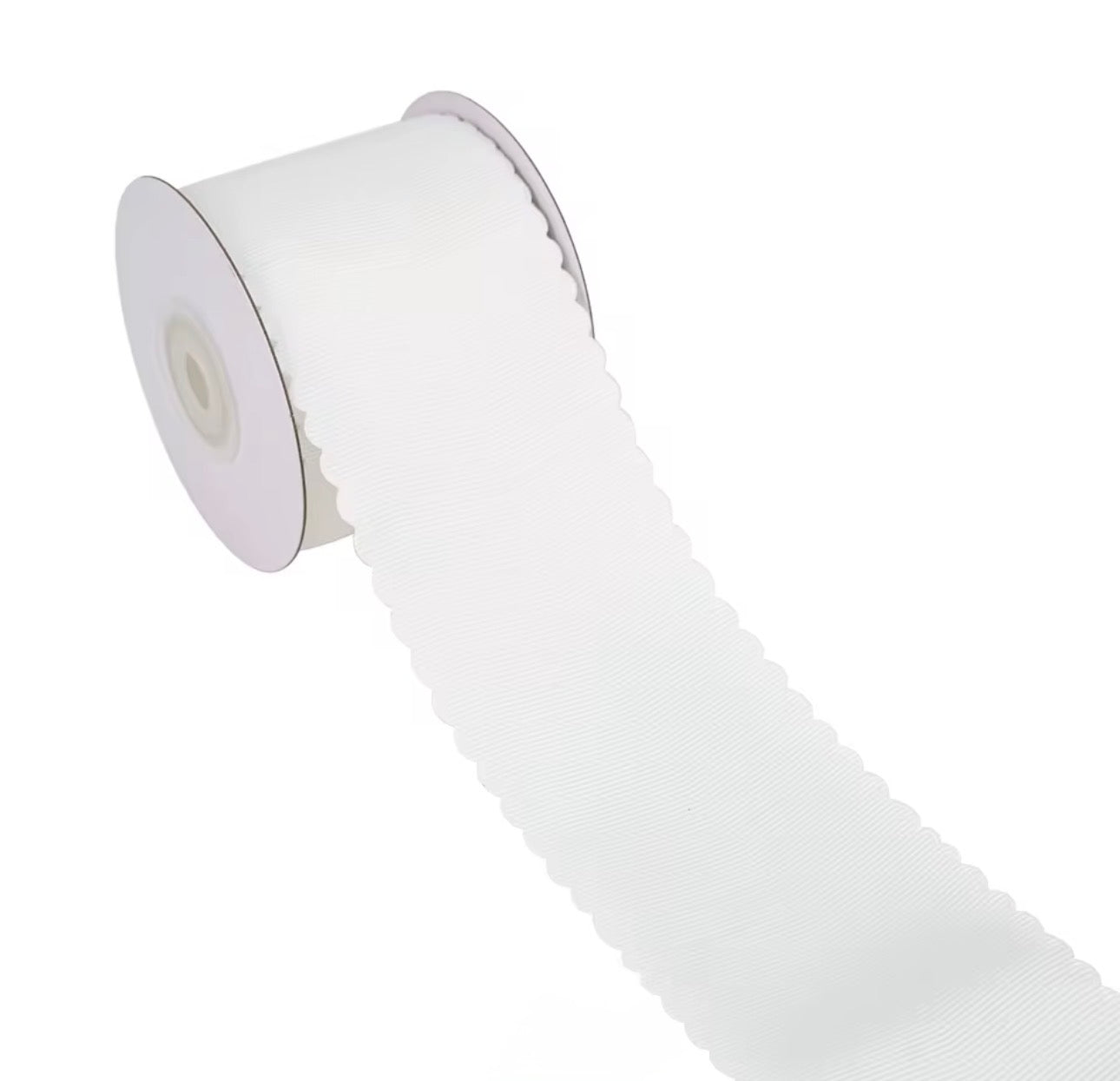 Scalloped white wavy edge ribbon