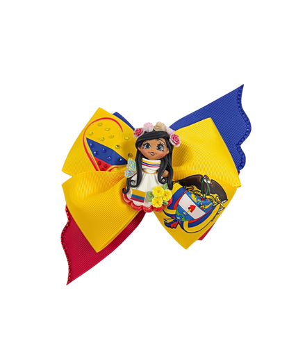 Colombia Hair Bow With Clay Doll