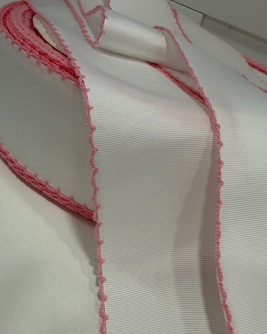Moonstitch  white / pink edge