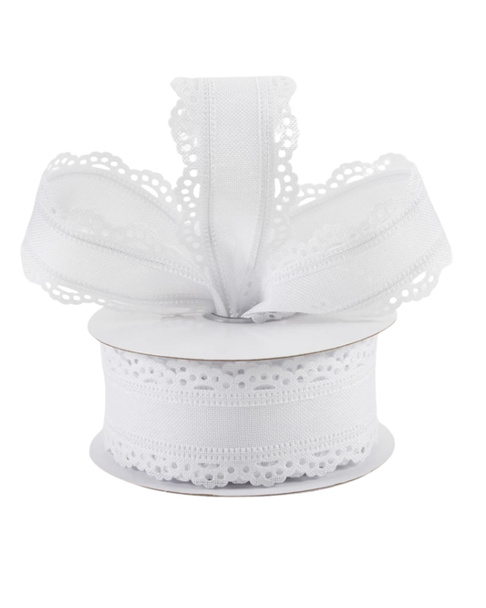 Scallop white edge Ribbon(5yards)