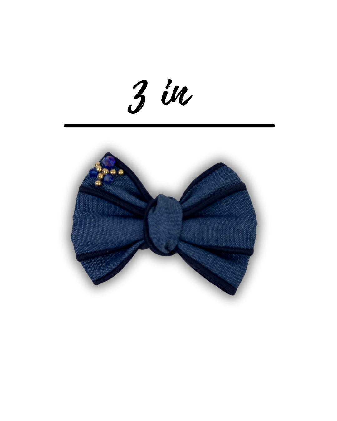 Denim Blossom Sparkle Bow