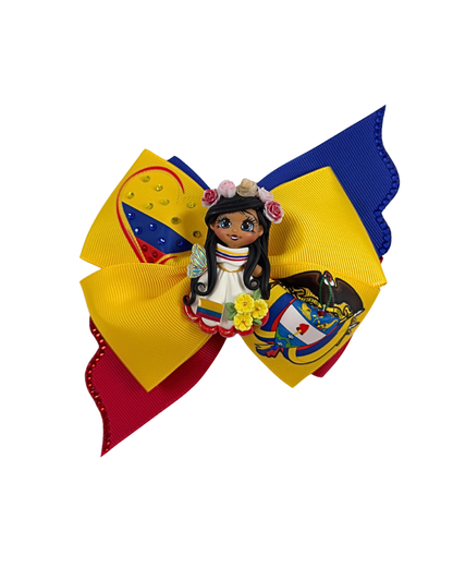Colombia Hair Bow With Clay Doll