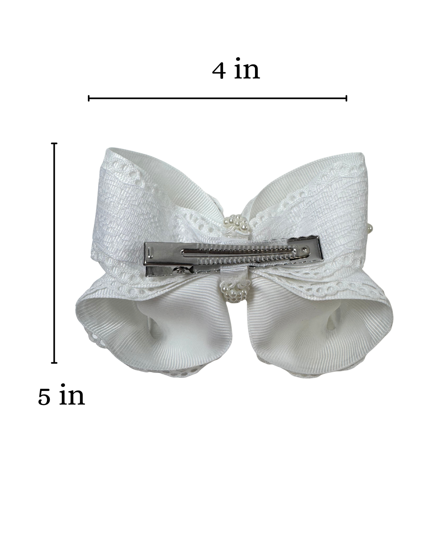 White Lace Elegant Boutique Hair Bow
