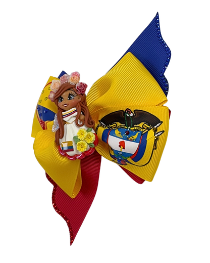 Colombia Hair Bow With Clay Doll
