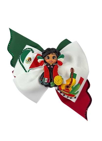 Mexican Hair Bow With Clay Doll